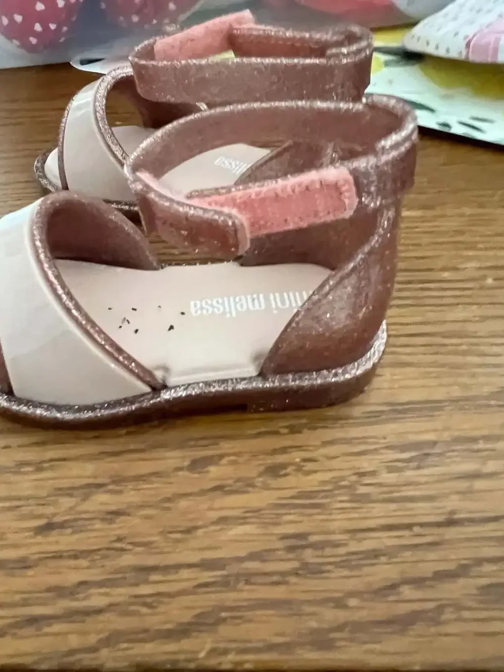 Mini Melissa Mini Mar Pink Glitter Jelly Sandals